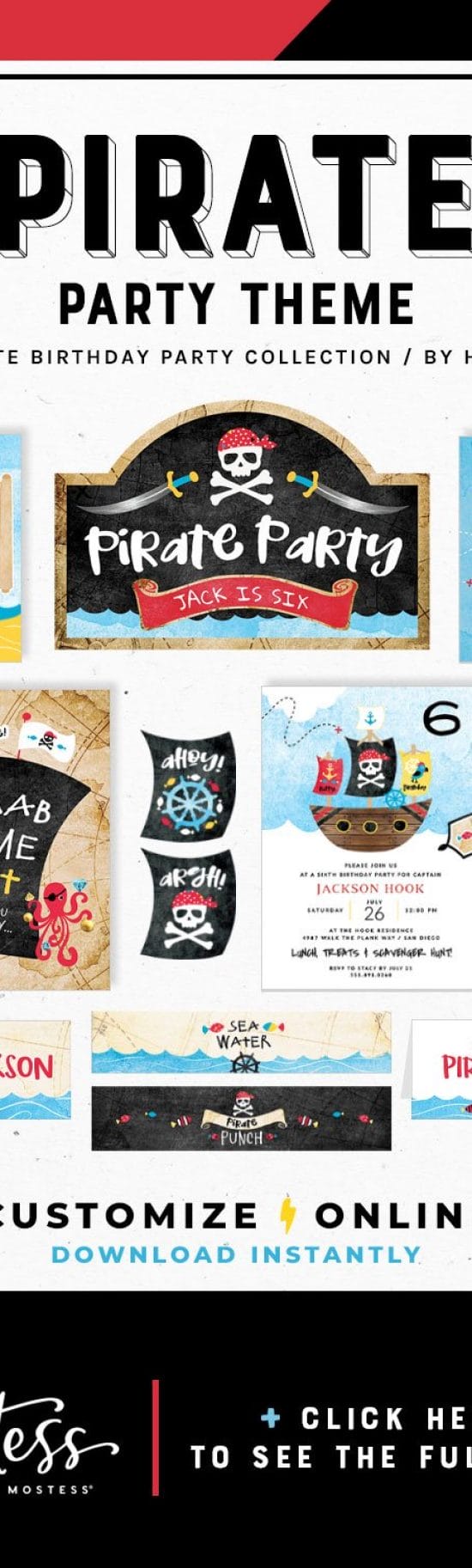 imprimibles fiesta de cumpleaños pirata